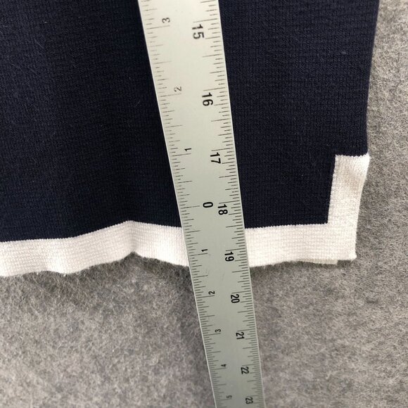 Zara Short Sleeve Knit Sweater Womens S Black White Crewneck Cropped Tight Knit - Picture 7 of 11